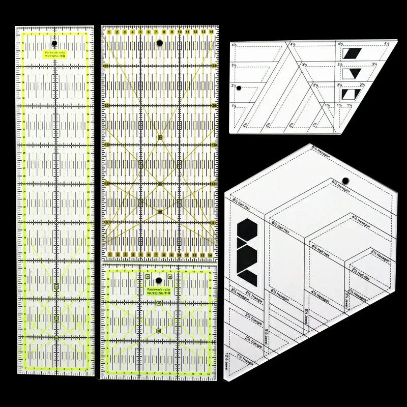 1 шт. линейки из прозрачного акрилового материала, Лоскутная линейка, школьные, студенческие, офисные, канцелярские принадлежности, подарки для квилтинга, инструмент для квилтинга