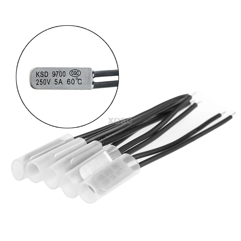 

5Pcs/Pack KSD9700 5A 250V 60 Degrees Celsius (N. C.) Thermostat Temperature Switch M03 dropship