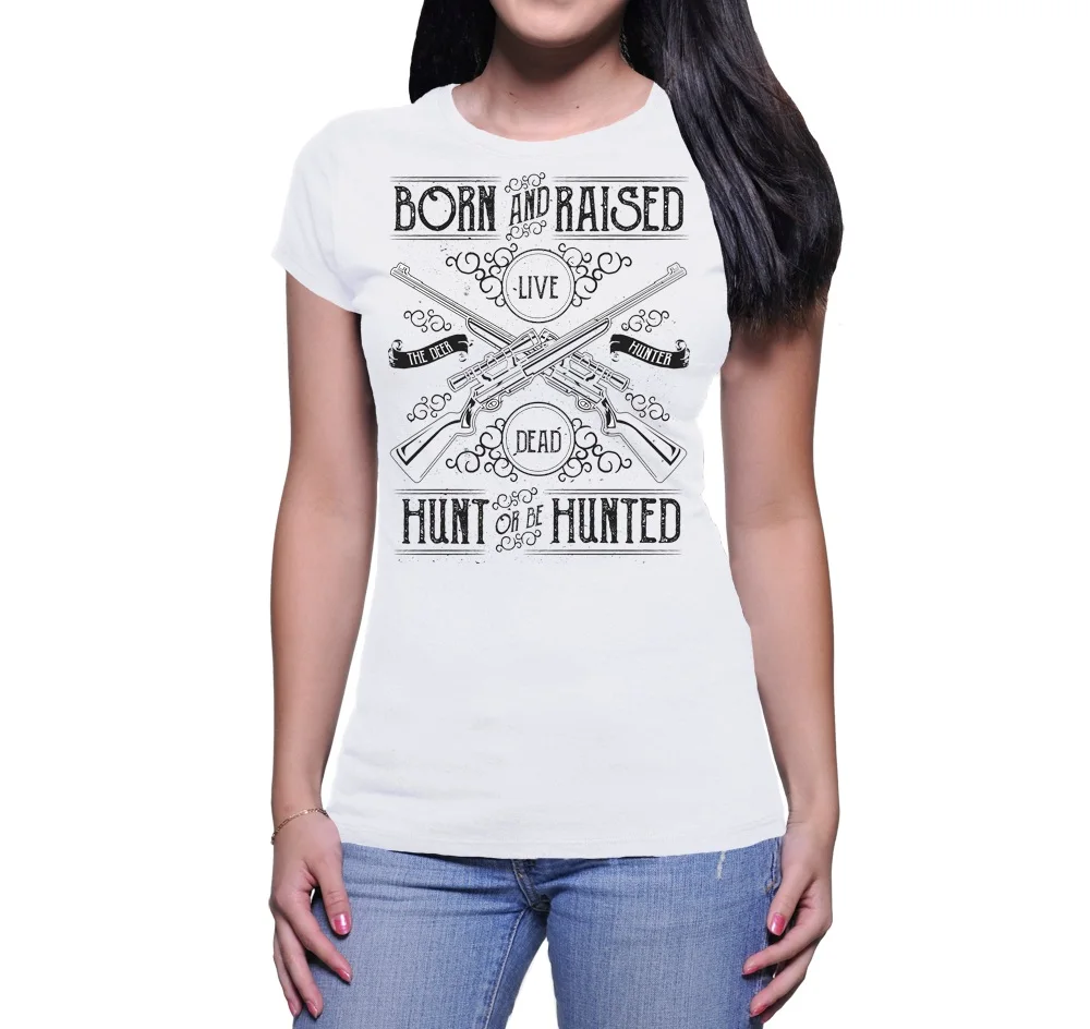 Женская Повседневная футболка DONNA HUNT OR BE HUNTED Модная хлопковая Футболка в