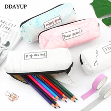 Marble Pencil Case Pattern Leather Pen Bag Pencil Box Pencil Case Stationery Pouch Office School Supply high quality new fashion pen pen bag leather case bag bag black for 12 pen luxury school office stationery pencil case