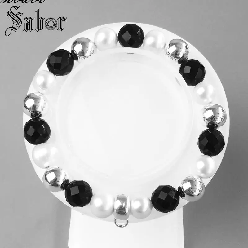 

mens Charm Bracelet White Grey Silver Freshwater Pearl Charm Carrier For Women Romantic Gift Bracelet jewellery