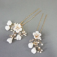 2 шт./компл. глиняная Заколка-невидимка для волос ручной работы Свадебный головной убор Романтические свадебные аксессуары для волос вечерние для выпускного на волосы ювелирные изделия невесты