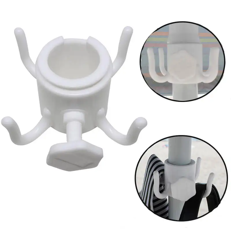

Colorful Plastic 4-prongs Beach Umbrella Hanging Hook For Towel Camera Sunglasses Bags Pool Accessories Outdoor White Blue Red