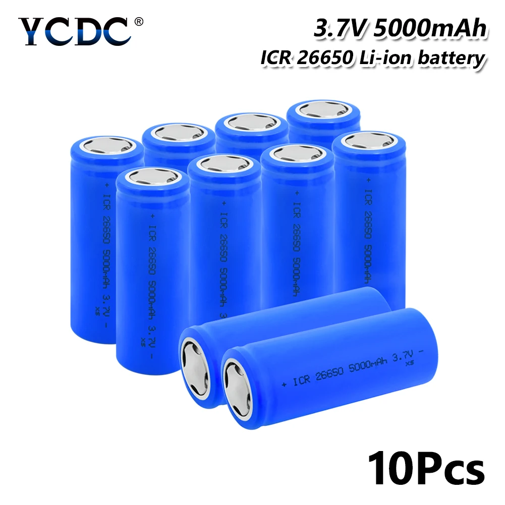 

2019 YCDC New Original rechargeable battery Rechargeable Li-ion 26650 Battery 3.7V 5000mAh With PCB For Headlamp Torch