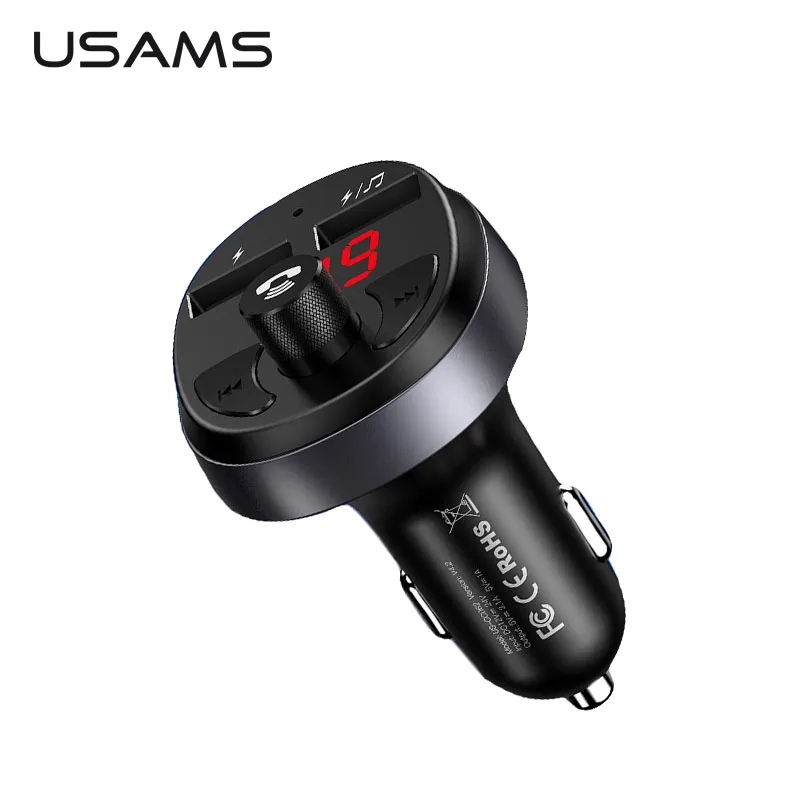

USAMS FM Transmitter Aux Modulator Bluetooth Handsfree Car Kit Car Audio MP3 Player With LED Display Dual USB Car Charger