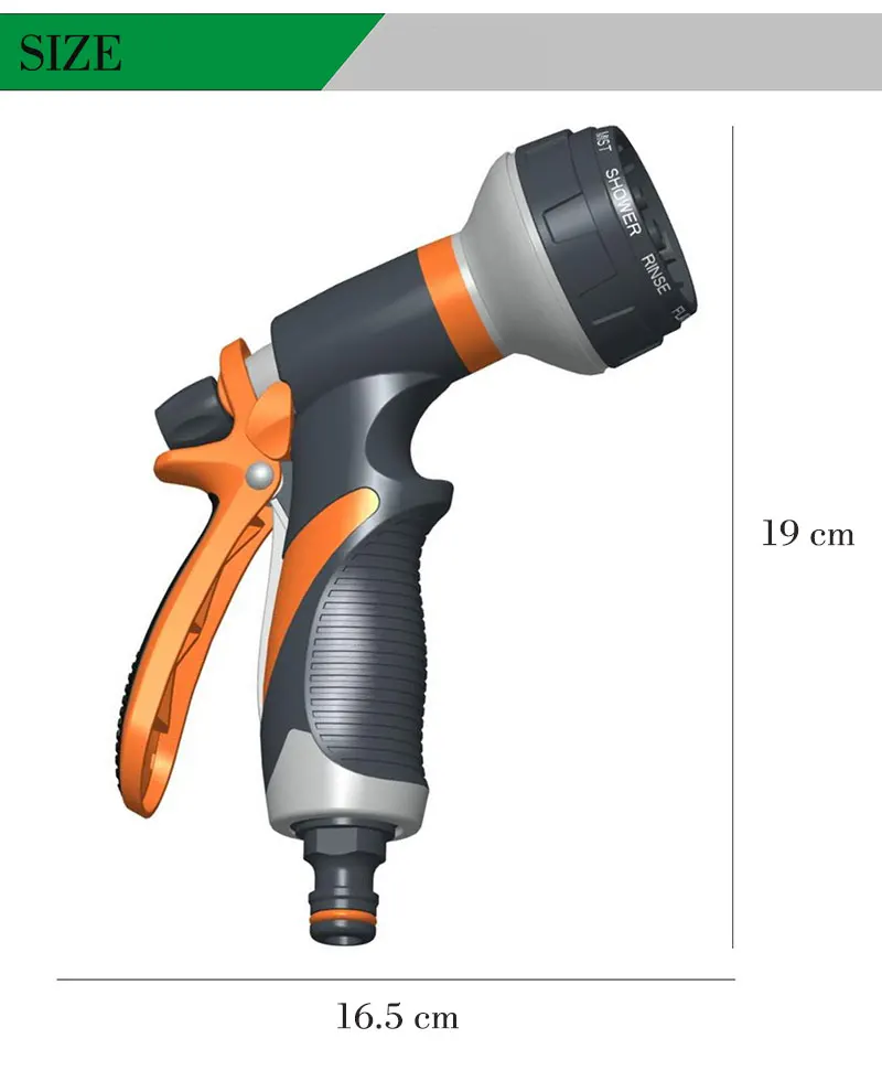Горячая 8 режимов спрей газон полив Многофункциональный Автомойка высокого давления Прочные ручные инструменты шланг посыпать воду сопло сад