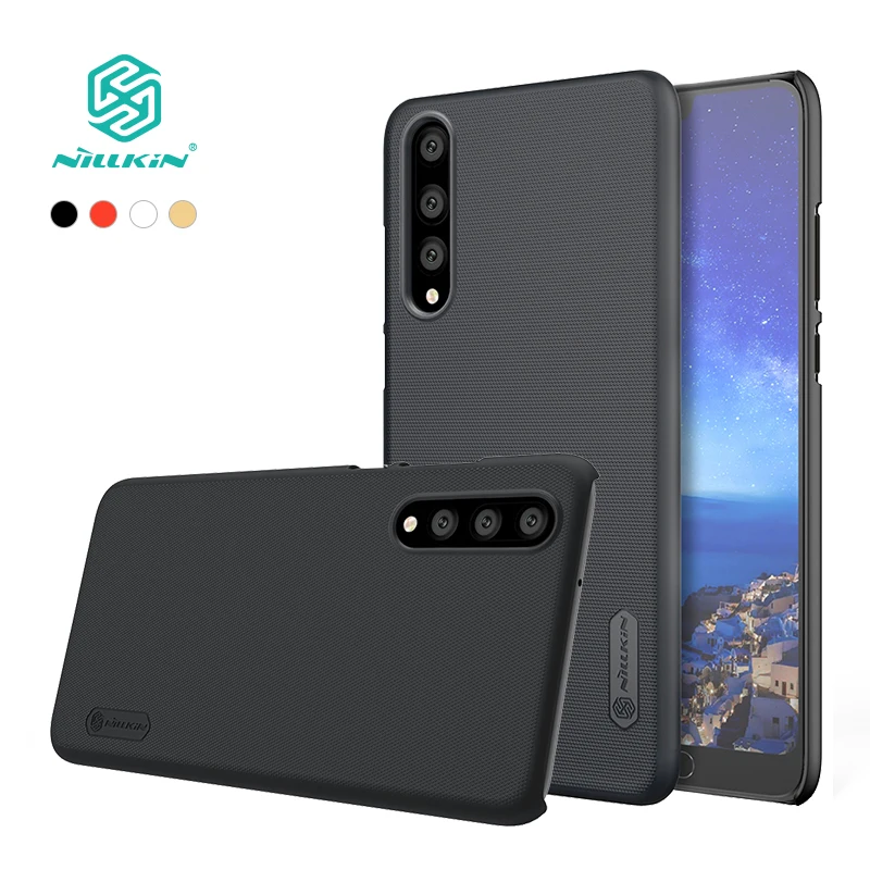 

p20 pro cover NILLKIN Frosted PC hard back cover Gift Phone Holder For huawei p20 pro case cover Phone bags 6.1 inch