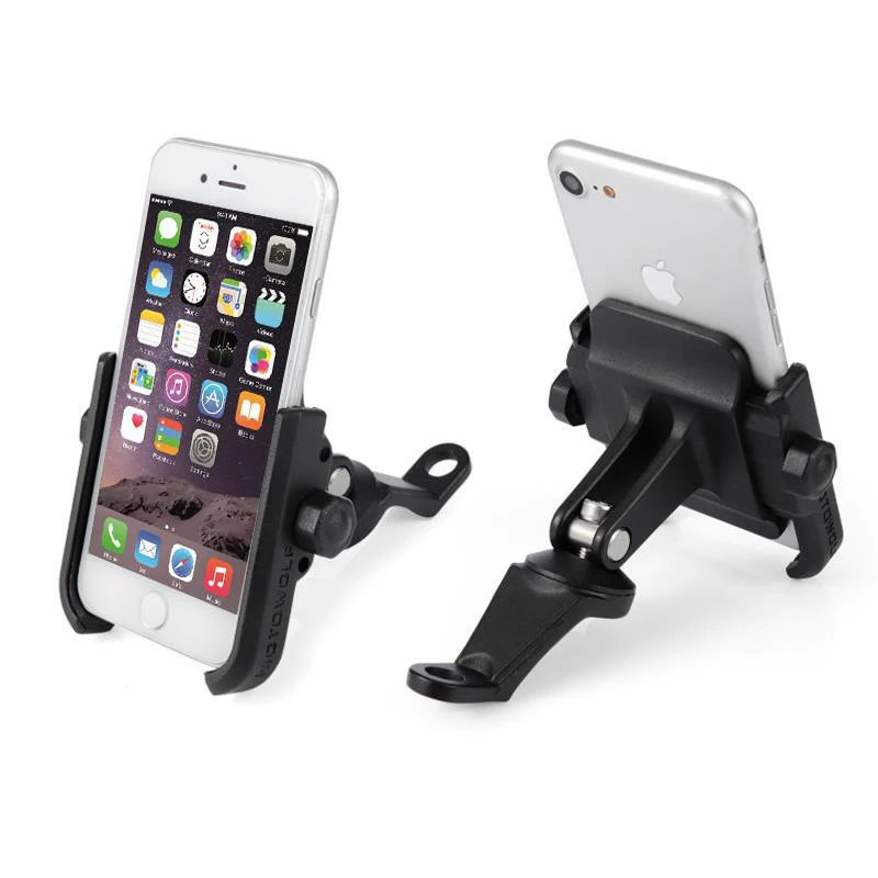 

Universal Aluminum Alloy Rearview Mirror Motorcycle Phone Holder For iPhoneX 8 7 6s Support Telephone Moto Holder For GPS Holder