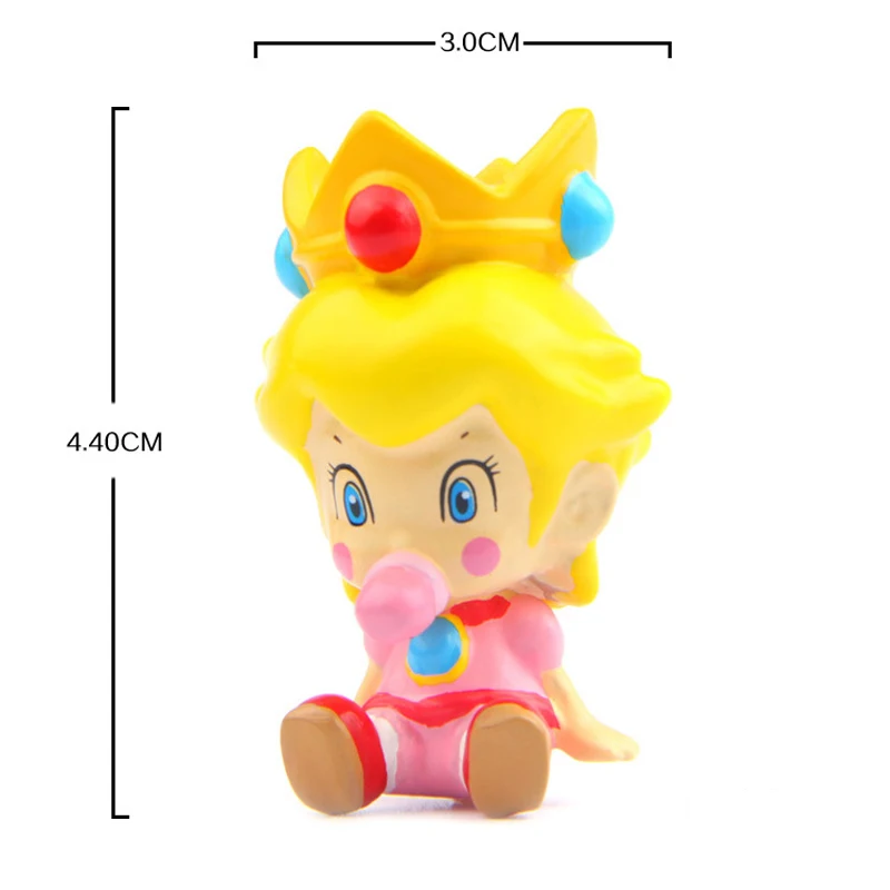 2pcs/lot Mario Princess Toadstool Peach Figures Toys PVC Super Mario Bros Action Figure Toy Gift for Home Decoration