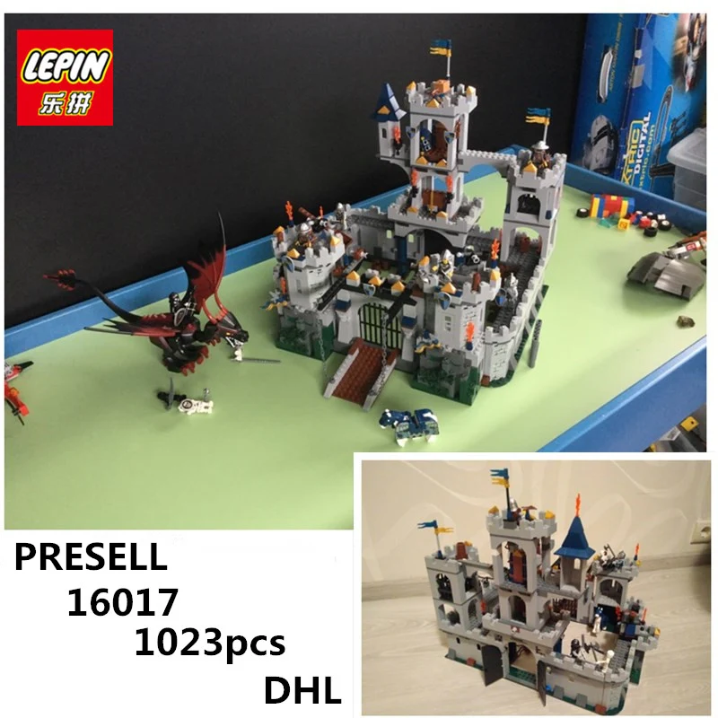 

PRESELL DHL H&HXY 16017 1023pcs Castle Series The King's Castle Siege LEPIN Building Block Compatible 7094 Brick Toy