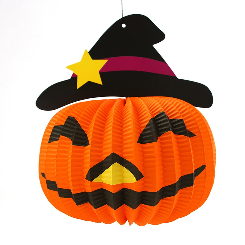 hot sales halloween decorations pumpkin lights halloween supplies cat ghost pumpkin folding paper lanternchina