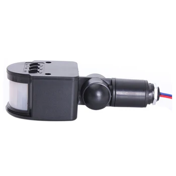 

LED Security Light Infrared PIR Motion Sensor detector outdoor wall Lamp Black