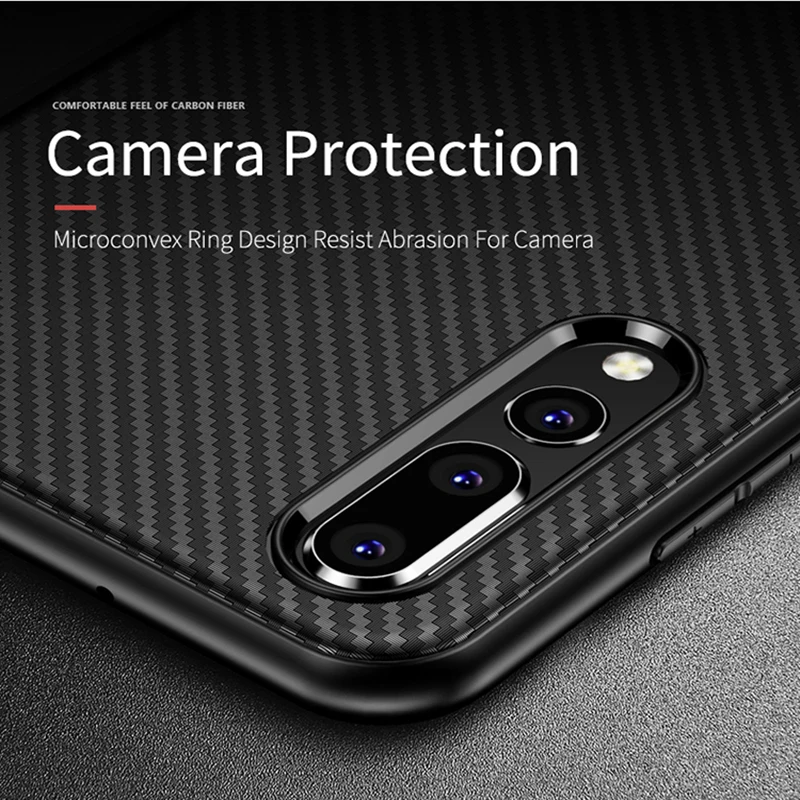 Чехол IPAKY для Huawei P20 чехол Lite Nova 3e твил силикон углеродное волокно Гибридный Pro