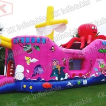 Надувная Красивая прыгающая надувная лодка горка коммерческий прокат