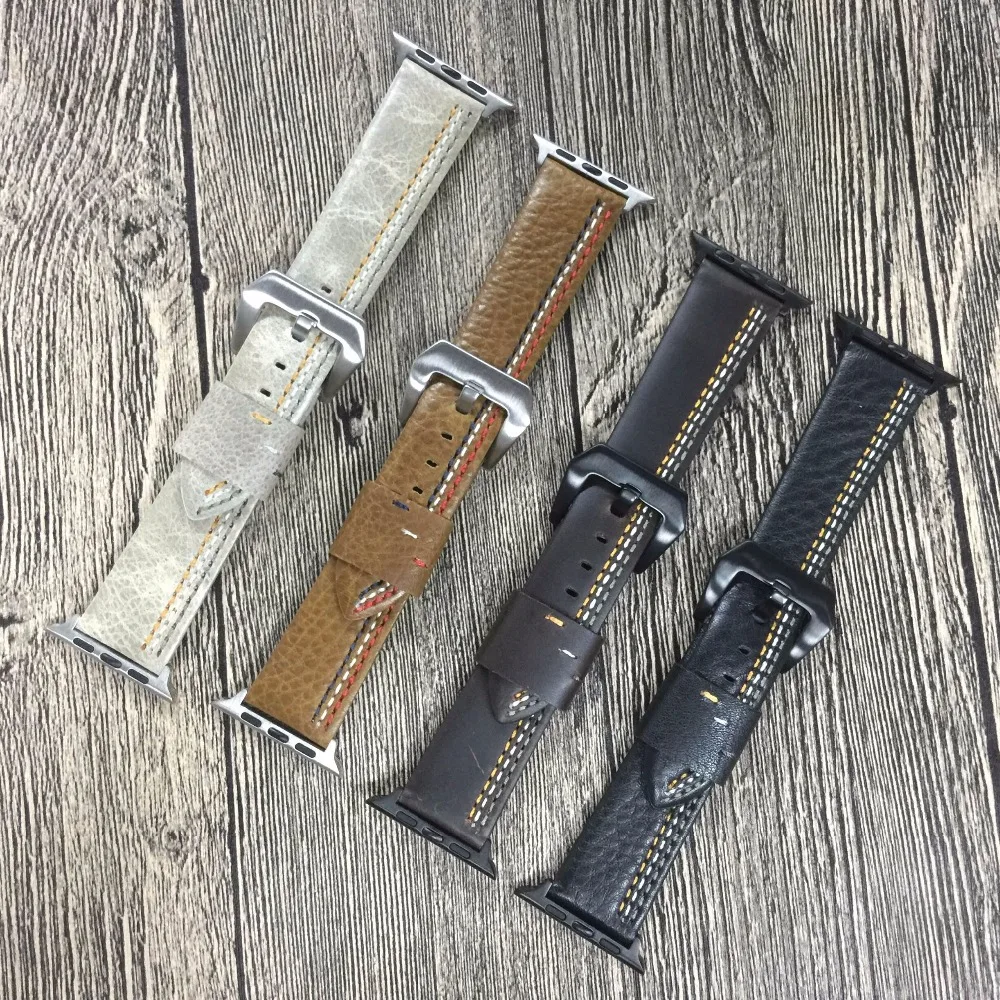 

38-42mm Watch Band For Apple Watch Straps Smart Watch Bracelet For Apple Series 1 2 3 iWatch Genuine Leather relogio pulseira