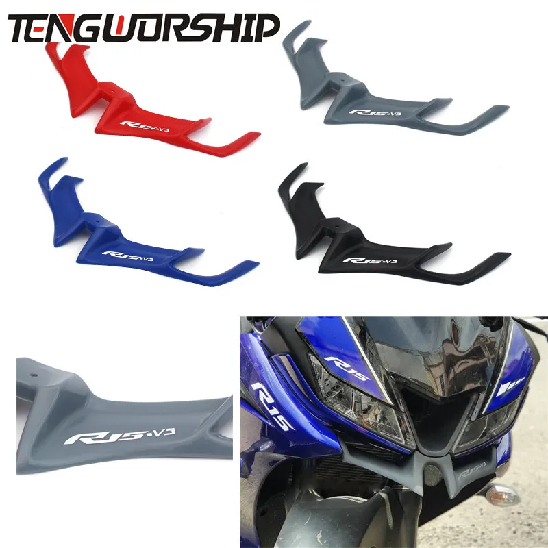 

Teng Worship For YAMAHA YZF R15 V3.0 2017 2018 Motorcycle Front Fairing Aerodynamic Winglets ABS Plastic Cover Protection Guards