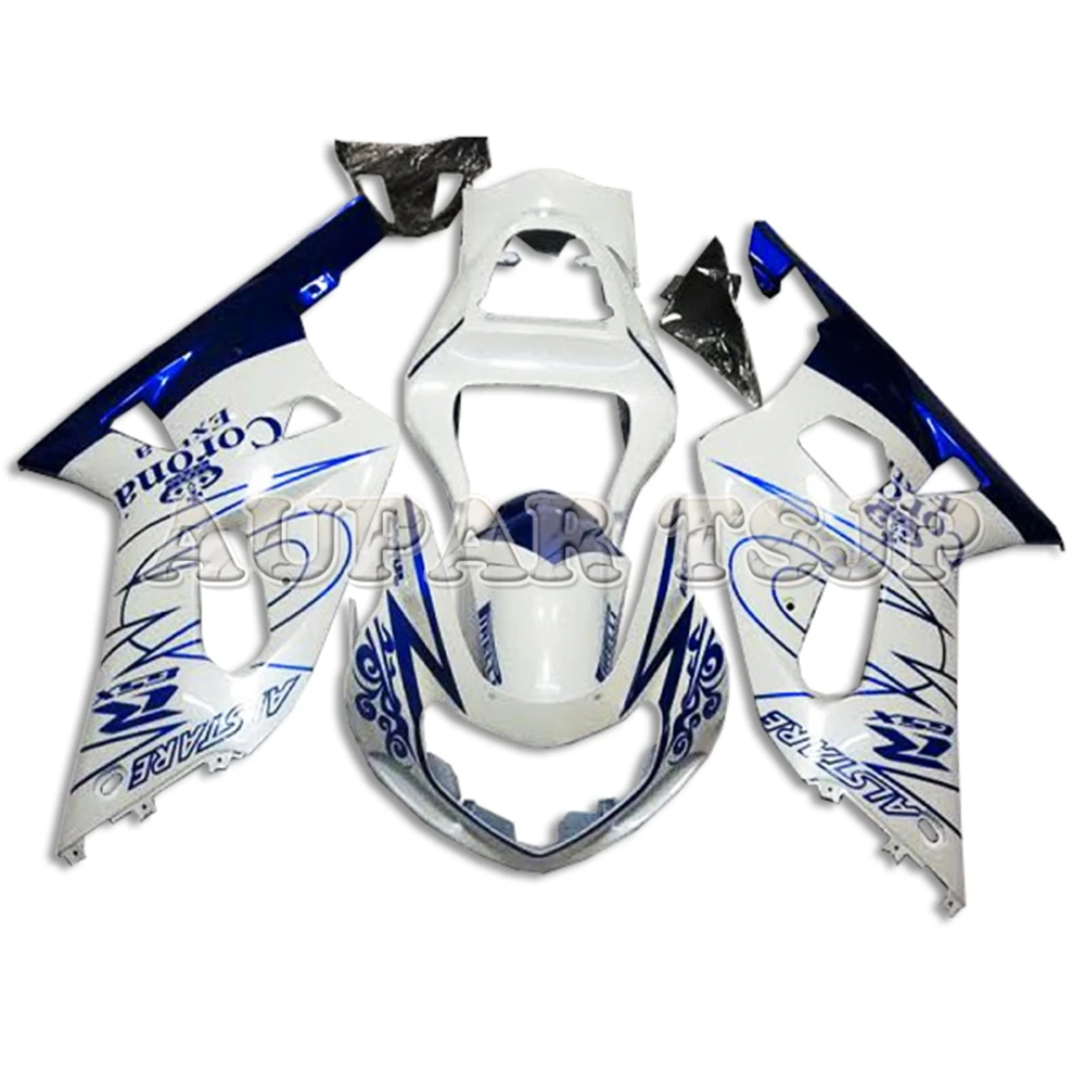 Corona белого и синего цвета линии корпусов для Suzuki GSXR600-750 2000 2001 2002 2003 GSXR750 GSXR600 00-03 ABS инжектор формирующая Пластик корпуса