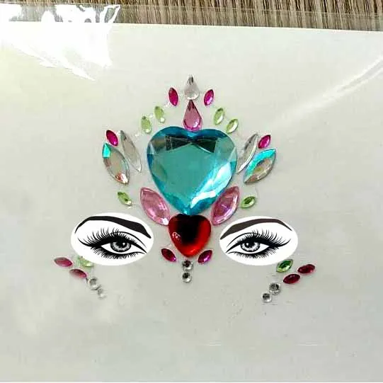 Новая акриловая полимерная дрель-наклейка Bindi ручной работы в богемном и этническом стиле, украшения для лица и глаз, декоративная наклейка на лоб - Цвет: 021