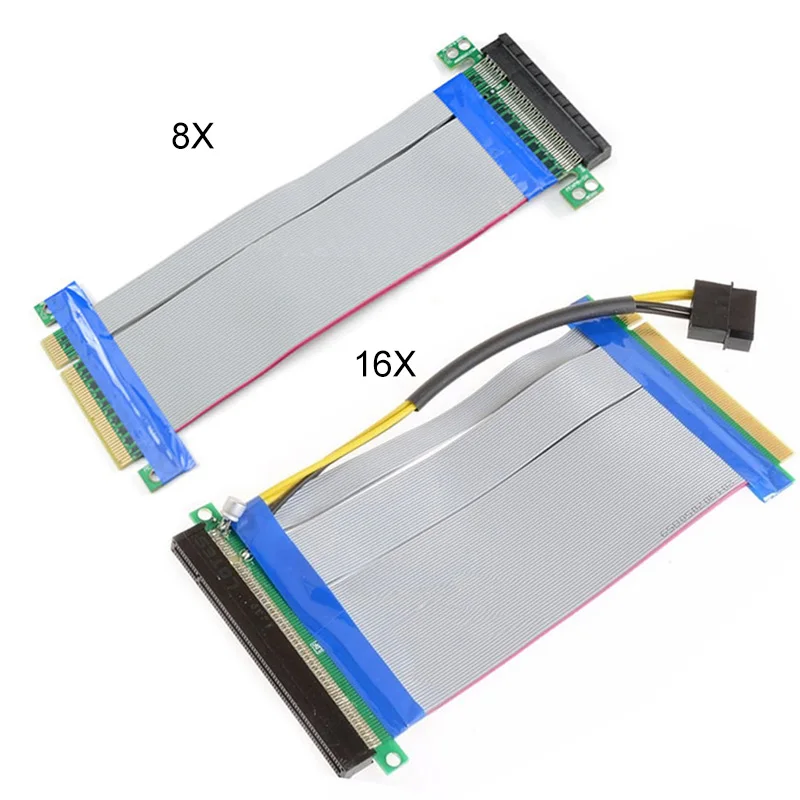 20 см Райзер pci-e PCIe PCI Express 8X/16x Riser Extender Card с Molex IDE Мощность и ленточный кабель адаптер em88