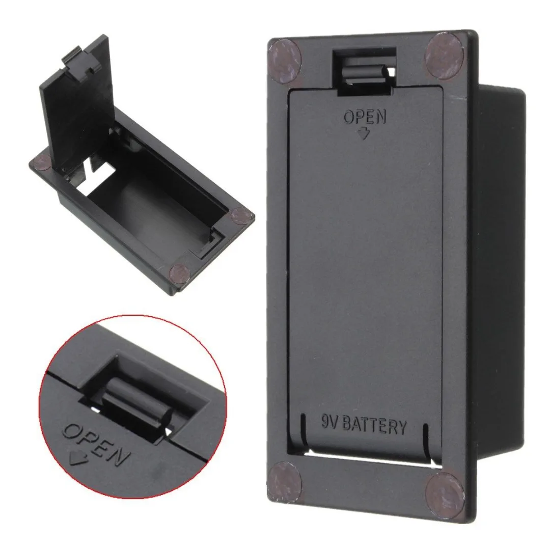 1PC Black Battery Holder Case Box Cover For Electric Guitar Bass Active Pickup Connector Boxes