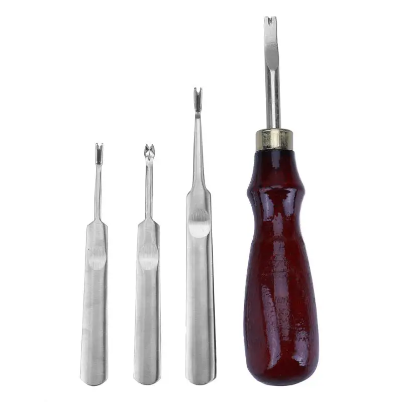 

3pcs Leather Craft Tool Cut Off Thin Leather Knife "U V"style DIY Tool 1.0mm Groover Skiving Tool Edge Beveler +1 Chamfer Cutter