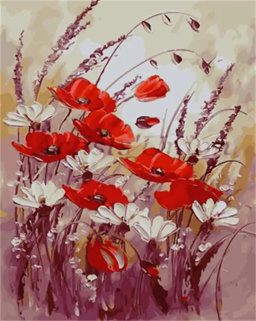 

PAINTBOY Framed Pictures DIY Painting By Numbers Of Flower Handwork Canvas Oil Painting Home Decor For Living Room