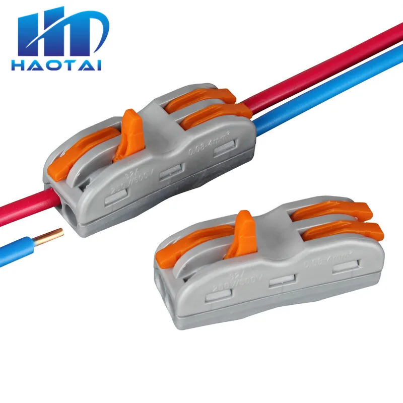 

10pcs Type New design 2 pin SPL-2 type Universal Compact Wire Connector Conductor Terminal Block With Lever 0.08-2.5mm2