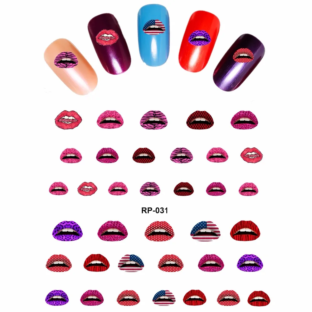 

NAIL ART BEAUTY NAIL STICKER WATER DECAL SLIDER LOVER VALENTINE'S DAY KISS LIPS RP031-036