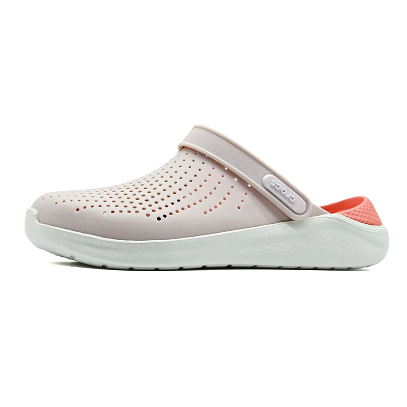 CROCS LiteRide Clog/розовые и белые спортивные сандалии для женщин; пляжные сандалии для улицы; легкая обувь для девочек; быстросохнущая обувь;