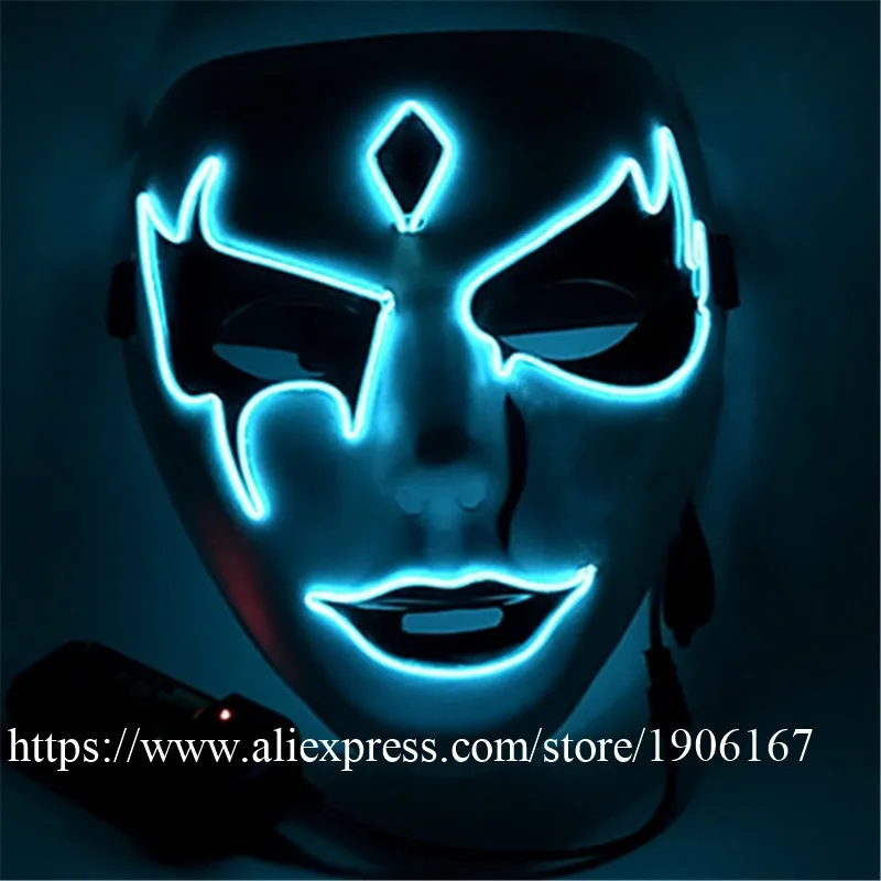 

New 2018 EL wire Flashing fashion Party mask luminous halloween mask LED mask as gift mask for event stage show