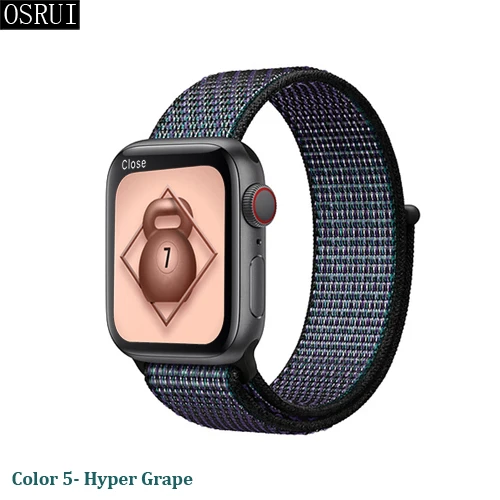 Ремешок для Apple Watch 42 мм 38 мм 5 4 3 correa iwatch 44 мм 40 мм спортивный браслет-петля Apple watch 5 4 аксессуары 5/3/2 - Цвет ремешка: 5- Hyper Grape