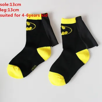 

Boys Girls Batman Cosplay Costume Socks Kids Cosplay Cotton Socks Football Basketball Sports Socks 4-6Years Black