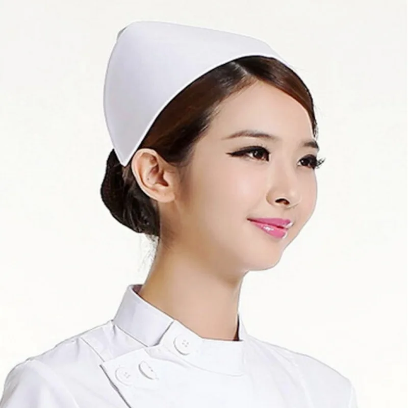 

1Pc New Simple White Nurse Hat Cotton Nondeformable White Doctor Care Cap Safety Helmet Security Protection Supplies Wholesale