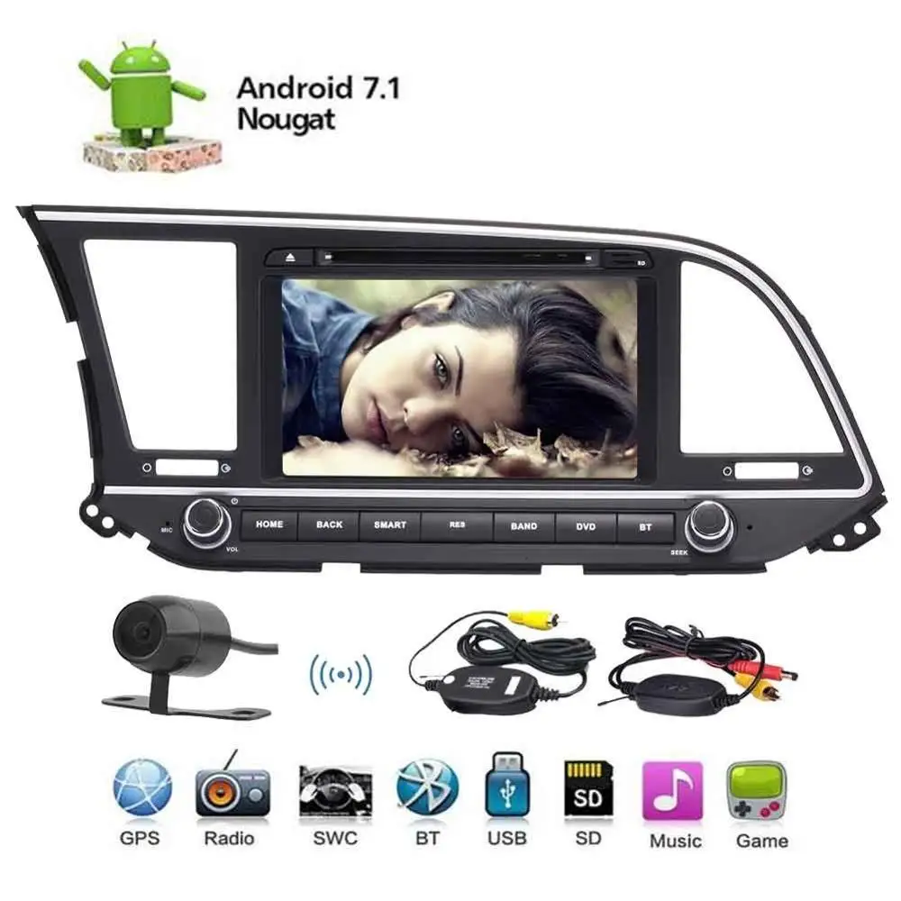 Android 7.1 Bluetooth Car Stereo Radio for Hyundai Elantra 2016 Head