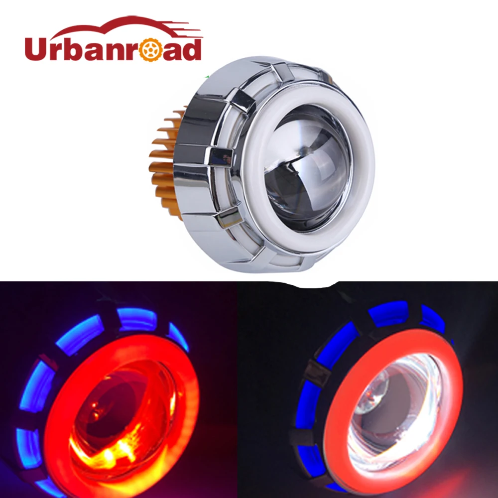 Universal Motorcycle Double Angel Eyes Devil Headlights projector Led Hi Low Bulb Led Chip Motorbike Fog Spot Light Headlamp Universal Motorcycle Double Angel Eyes Devil Headlights projector Led Hi Low Bulb Led Chip Motorbike Fog Spot Light Headlamp