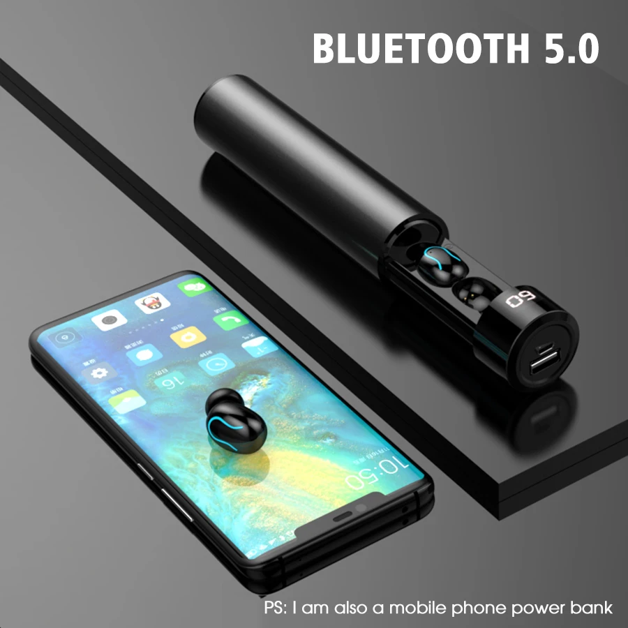 

Bluetooth Earphones Headphones Wireless Earphone Headphone 5.0 Headset Earbuds Loud Sound Bass Music Sports HBQ Q67 PK Q32