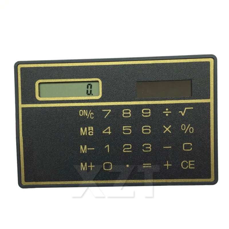 Credit Card Size Solar Power Pocket Calculator Novelty Small Travel Compact d 