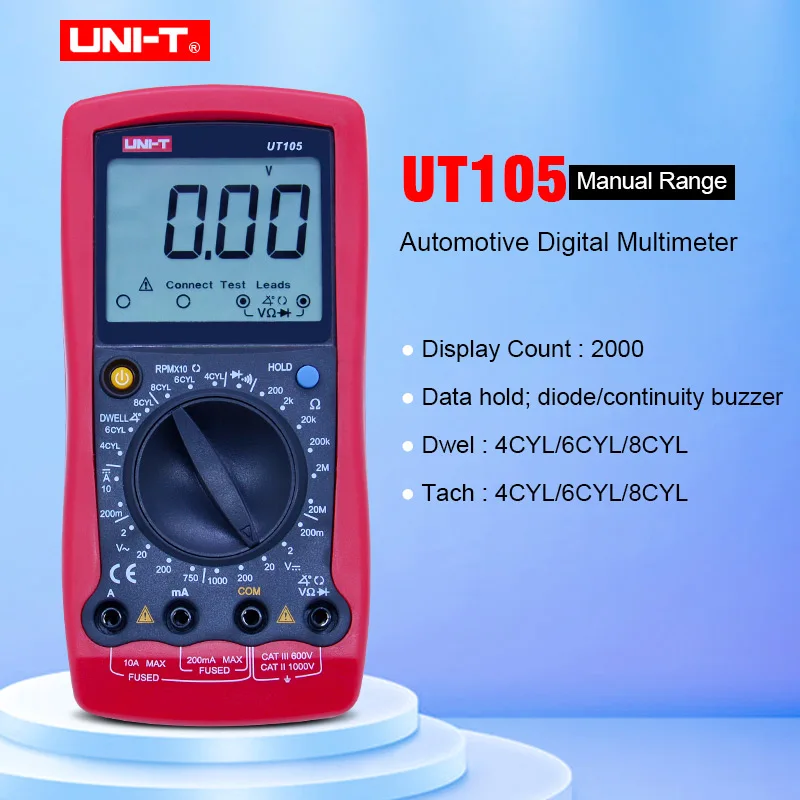 

UNI-T UT105 Digital Multimeter Handheld AC DC voltmeter DC Ammeter tester voltage current resistance testing meter