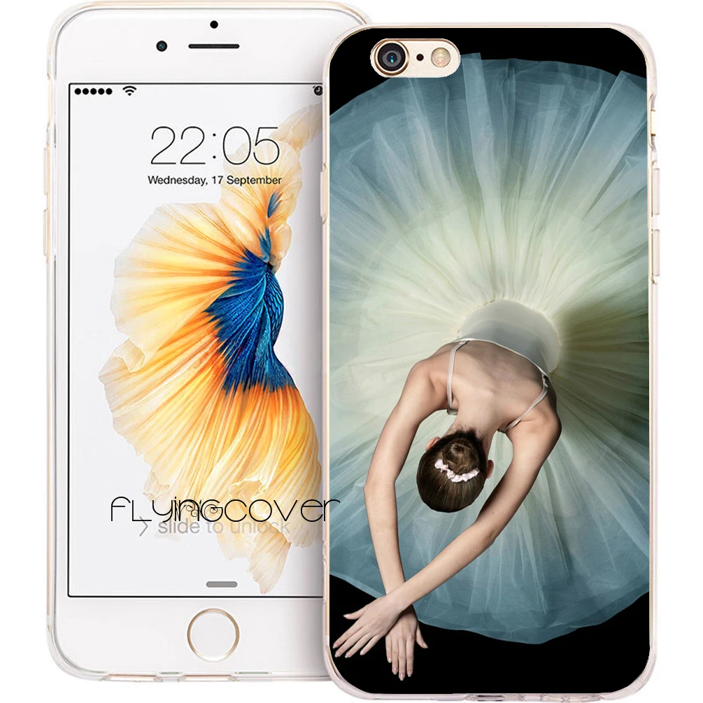 Coque balerina Ballet Dance прозрачные мягкие силиконовые чехлы для телефонов iPhone XS Max XR X 7 8 6 S