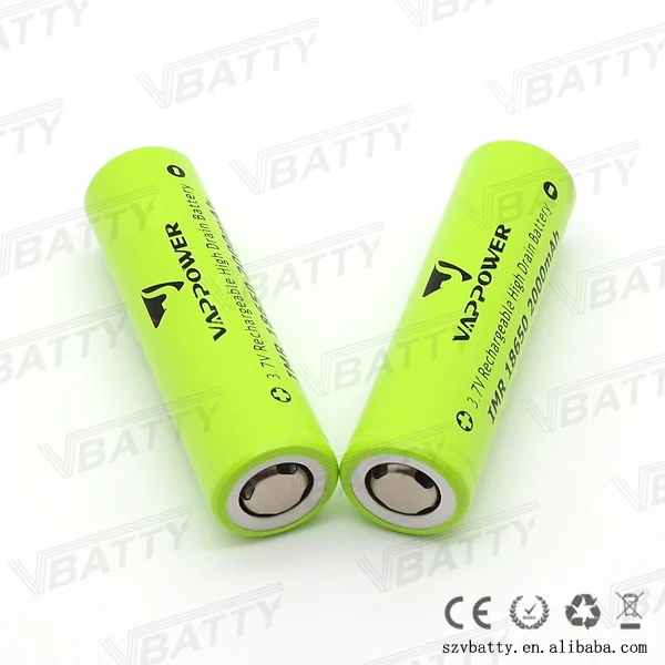 Vappower IMR 18650 2000mah 30A 3,7 V перезаряжаемый литий-ионный аккумулятор с плоским верхом(1 шт