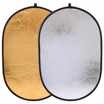 

150x200cm 2.0m Multi Collapsible Portable Disc Light Reflector for oval Photography 2in1 Gold and Silver