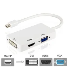 3 In 1 Mini displayport DP Thunderbolt to DVI VGA HDMI Converter Adapter cable for iMac Mac Mini Pro Air Book