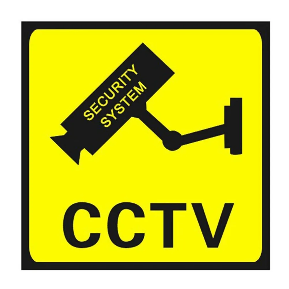 Small A7-7.5x10.5cm x5 yellow CCTV SURVEILLANCE warning sign sticker 