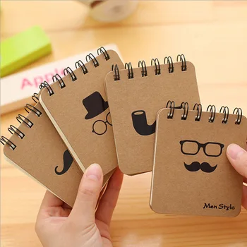 

Korean stationery black bronzed beard coil notebook portable notebook