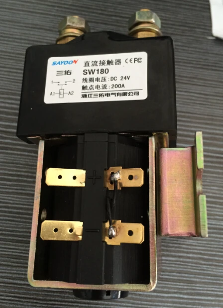 

SW180 normally open 200A DC Contactor ZJW200A dc contactor for electrical winch contactor 12V 24V 36V 48V 60V 72V 84V 120V