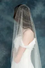 

New Arrival Ivory/White Wedding Bridal Veils Pearls Wedding Veils Free Shipping