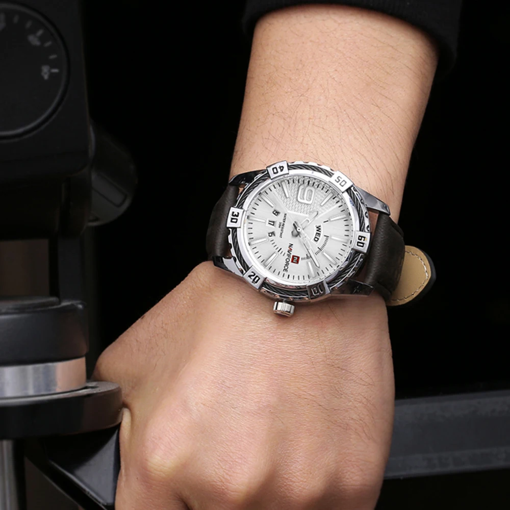 NAVIFORCE Top Luxury Brand Men's Watch Leather Strap Business Quartz Watches Men Date Waterproof Wrist watch relogio masculino NAVIFORCE Top Luxury Brand Men's Watch Leather Strap Business Quartz Watches Men Date Waterproof Wrist watch relogio masculino