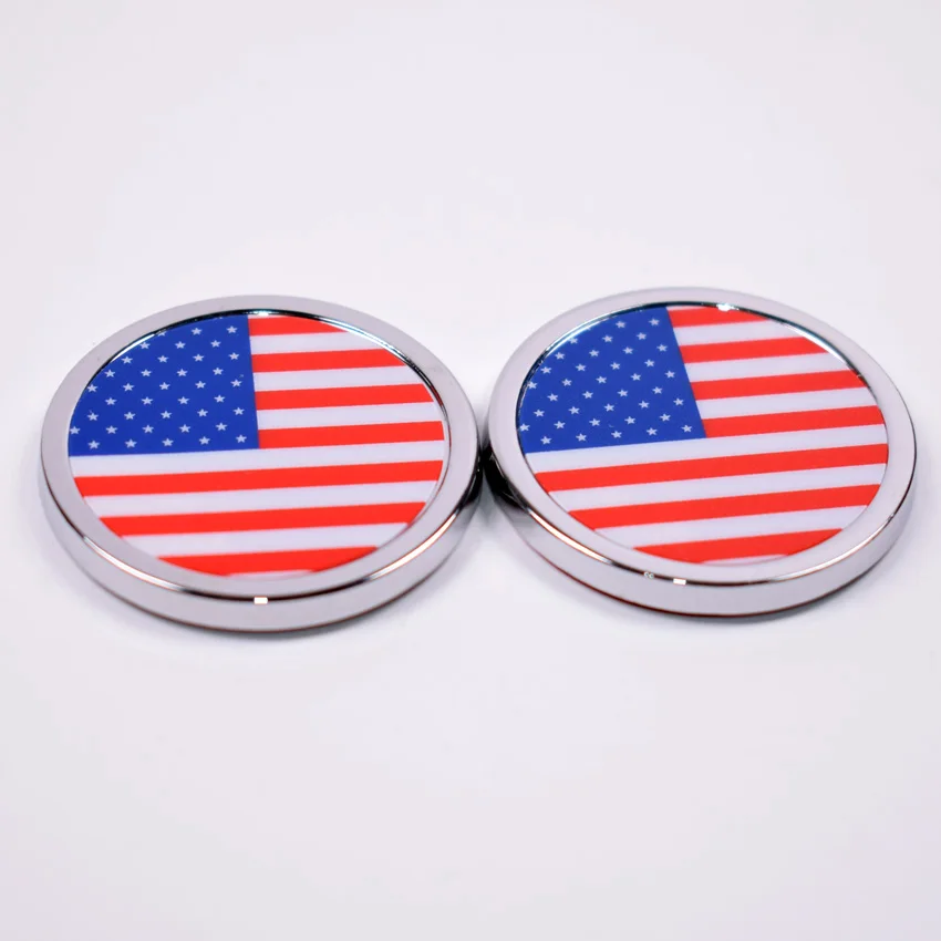 

2Pcs/lot Auto United States American Flag Car Body Emblem Badge Decal Sticker For Audi Opel Peugeot Universal Car Use