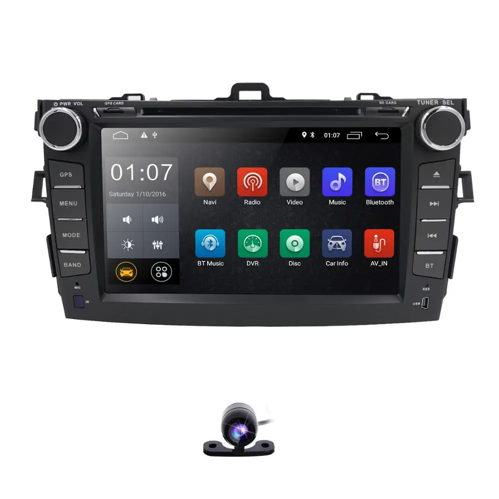 Perfect Touch screen android 9.0 7" Car DVD Player For Toyota corolla 2007-2011 in-dash car radio with BT USB SD GPS DVR DAB Rear camera 1