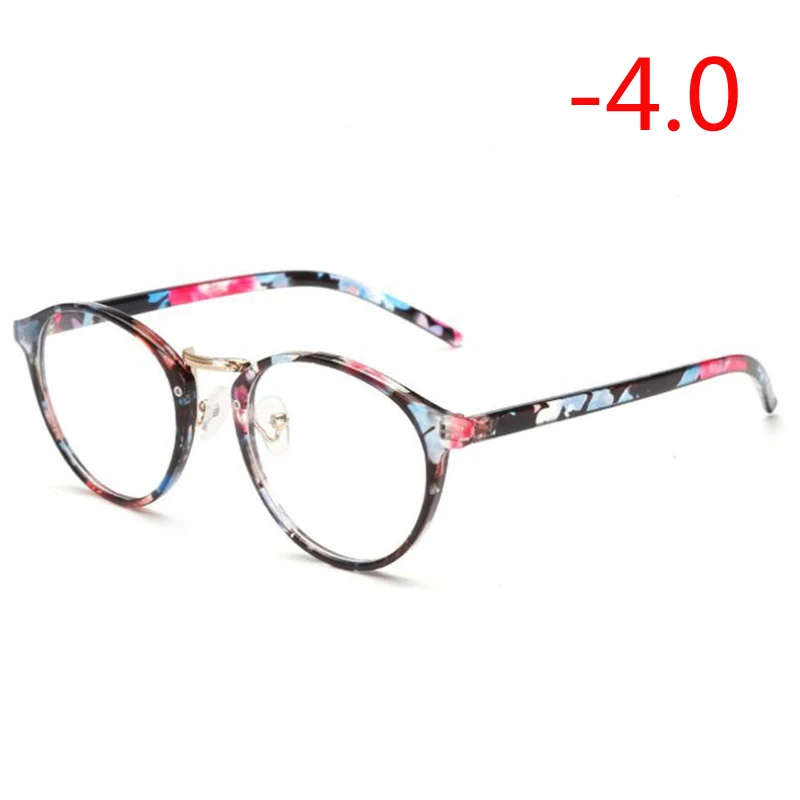 1,0-1,5 до-6,0 овальные готовые очки для близорукости женские мужские модные линзы из смолы близорукие очки диоптрийные очки - Цвет оправы: Myopia 400